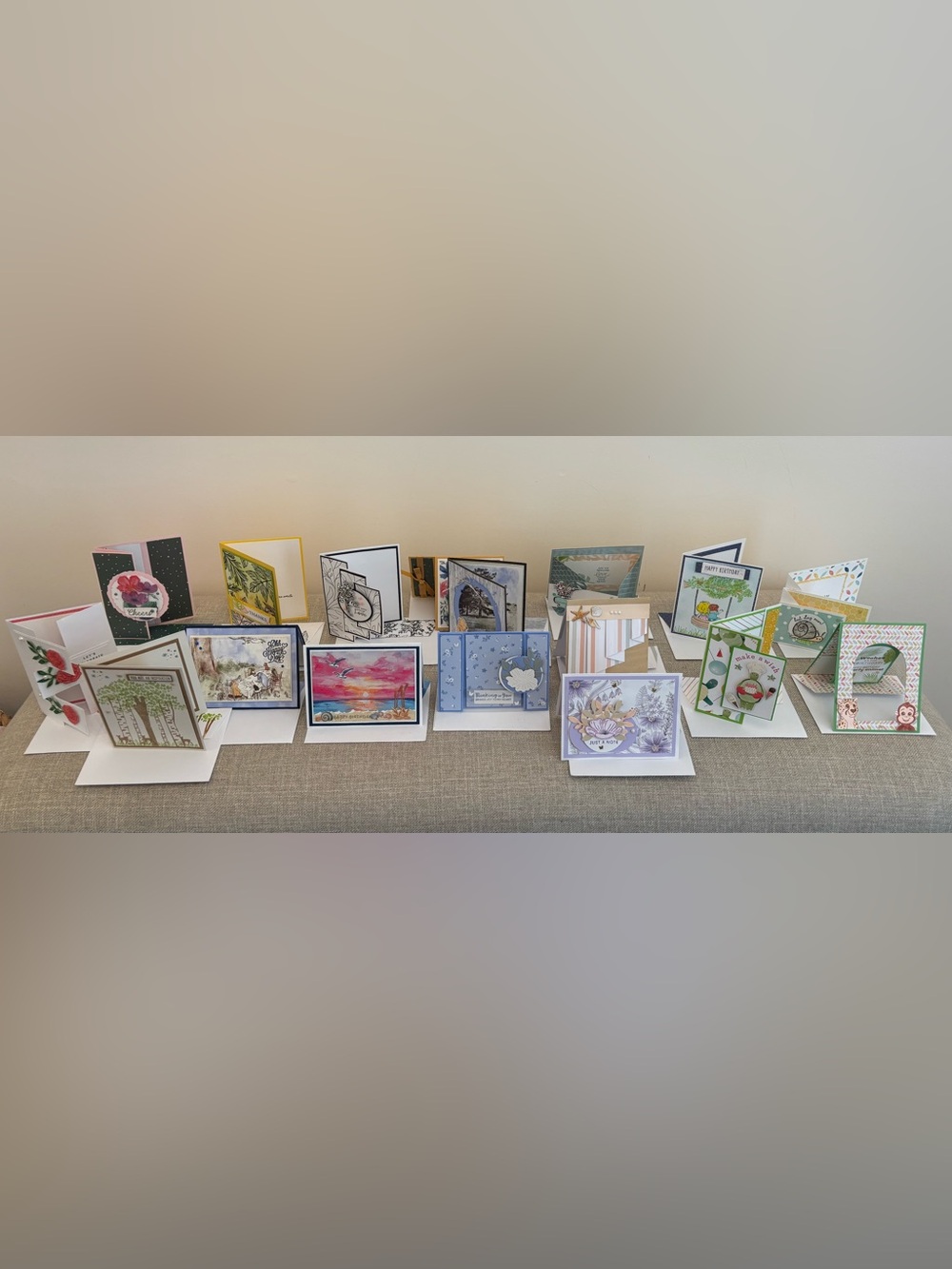 Assorted Handmade “Stampin Up!” Greeting Cards With Matching Envelopes Set of 17